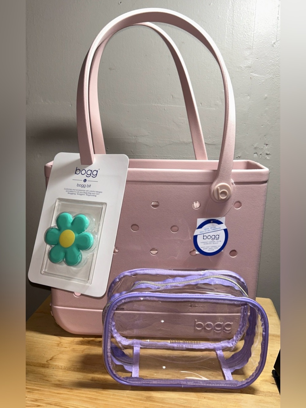 Bogg Bag,light/blush pink (rose petal) medium,3 PC SET,baby bogg bag NWT